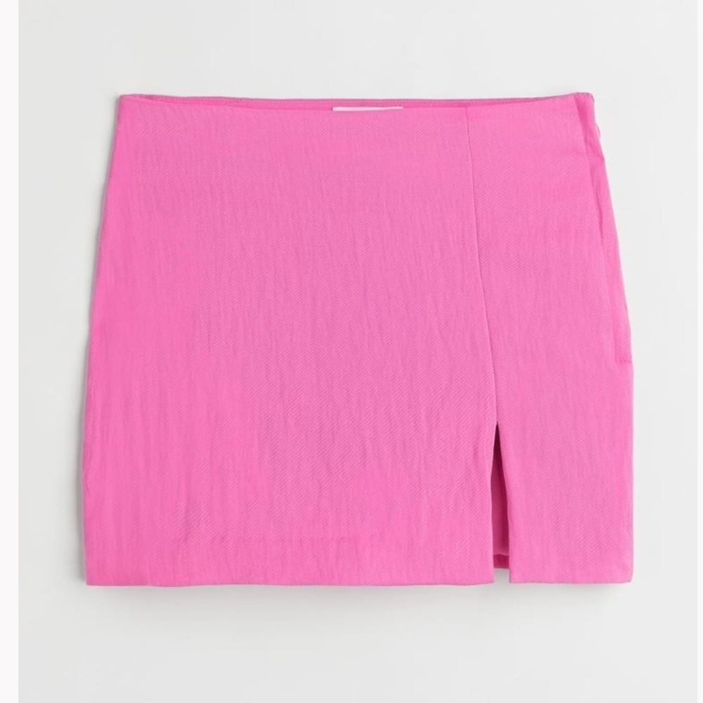 Pink linen skirt